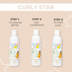 Curly Star Liquid Gel Fragrance Free | Pretty Curly Girl | Curly girl method approved | Vegan curly hair products | Krullen | Krullend haar | Parfumvrije krullen gel voor kinderen | Fragrance free styling gel for kids curls and sensitive scalp | Curly girl approved